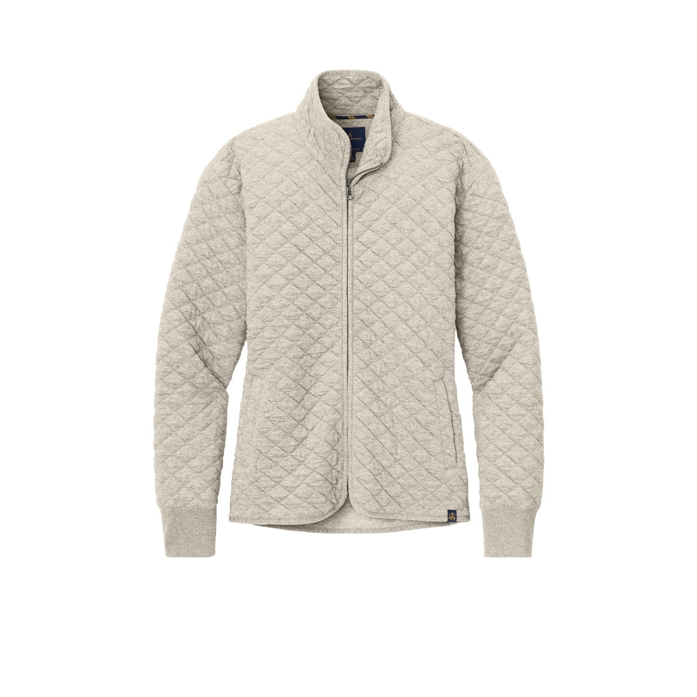 Brooks Brothers® Women’s Diamond Quilt Full-Zip - Oatmeal Heather