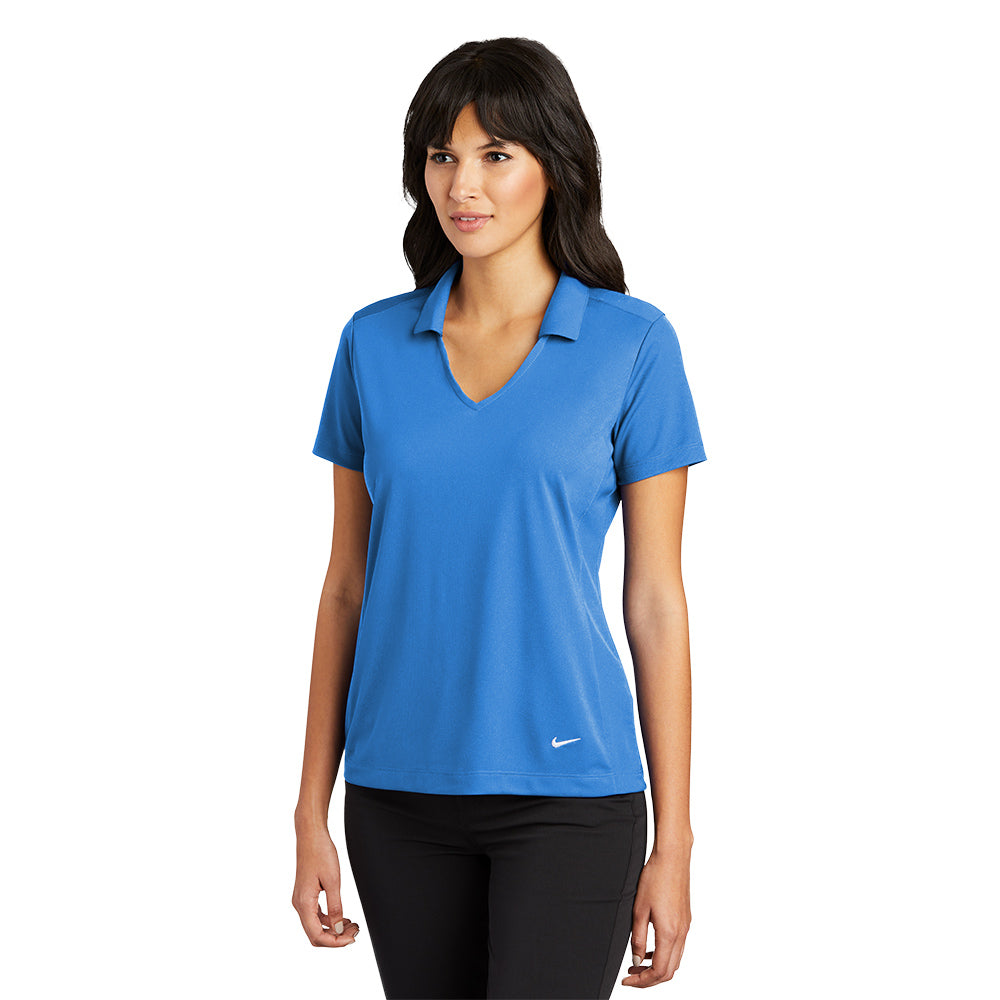 Nike Women Dri-FIT Vertical Mesh Polo - Brisk Blue