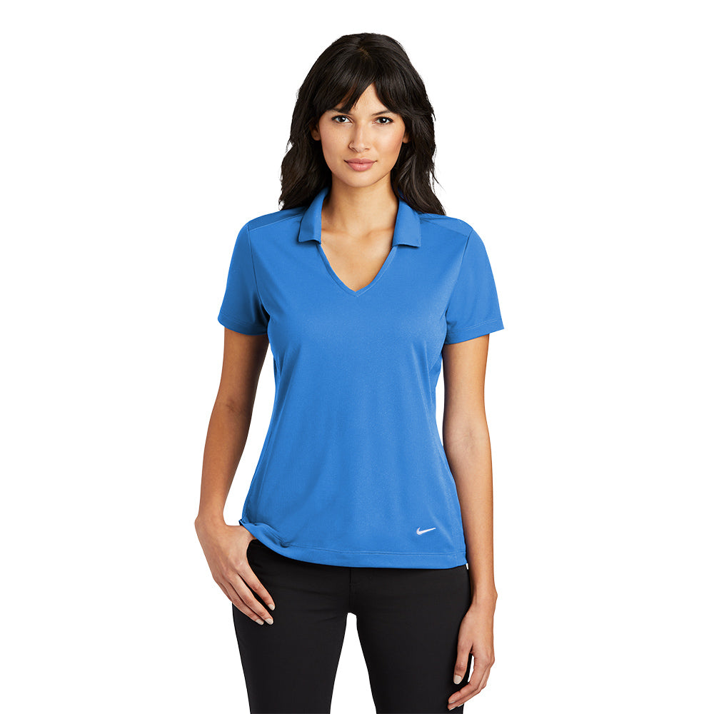 Nike Women Dri-FIT Vertical Mesh Polo - Brisk Blue