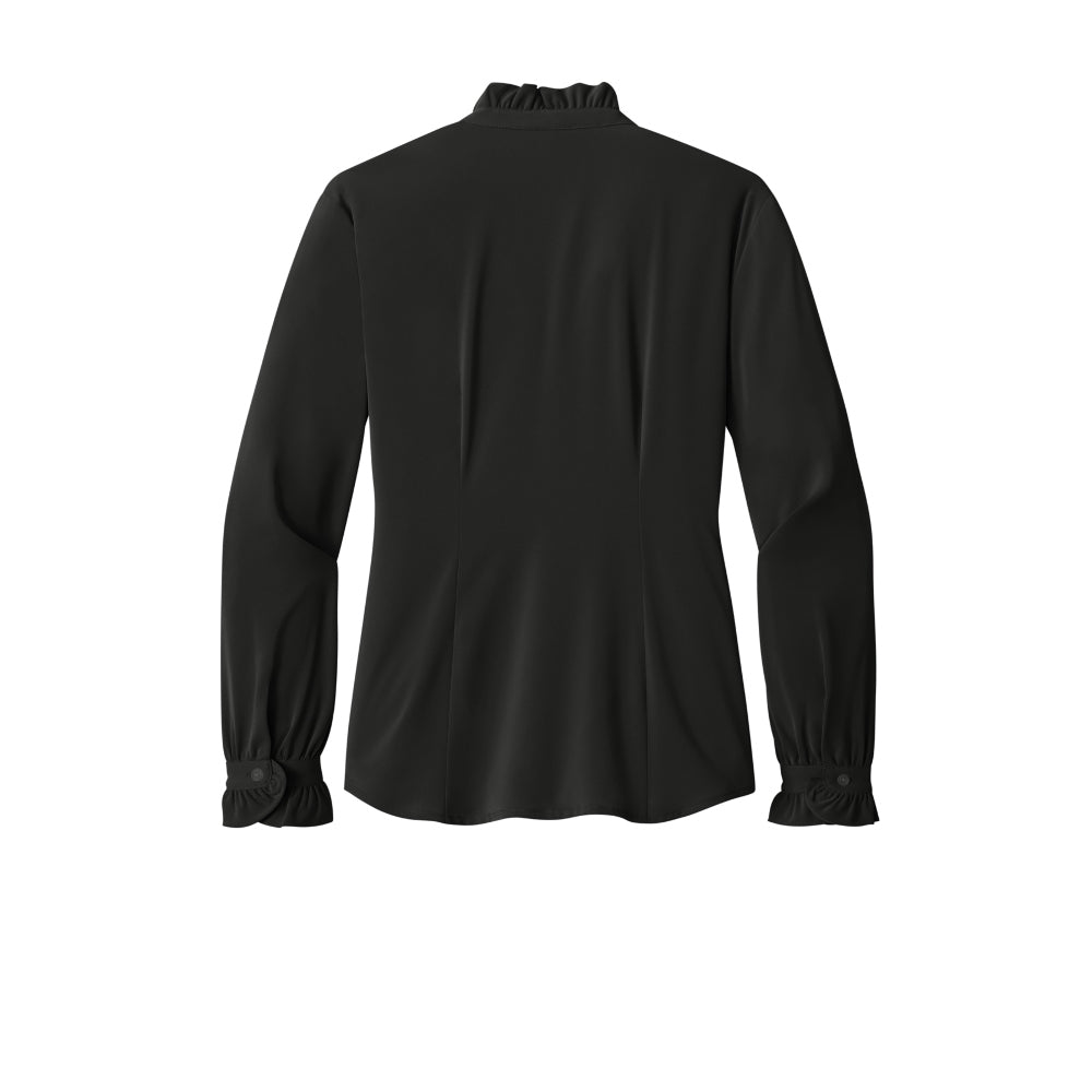 Brooks Brothers® Women’s Long Sleeve Ruffle Collar Blouse - Deep Black