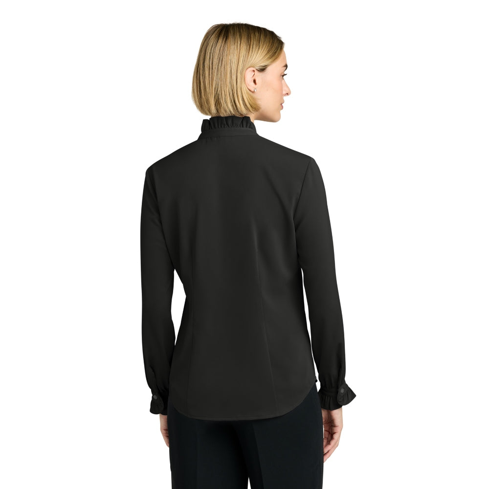Brooks Brothers® Women’s Long Sleeve Ruffle Collar Blouse - Deep Black