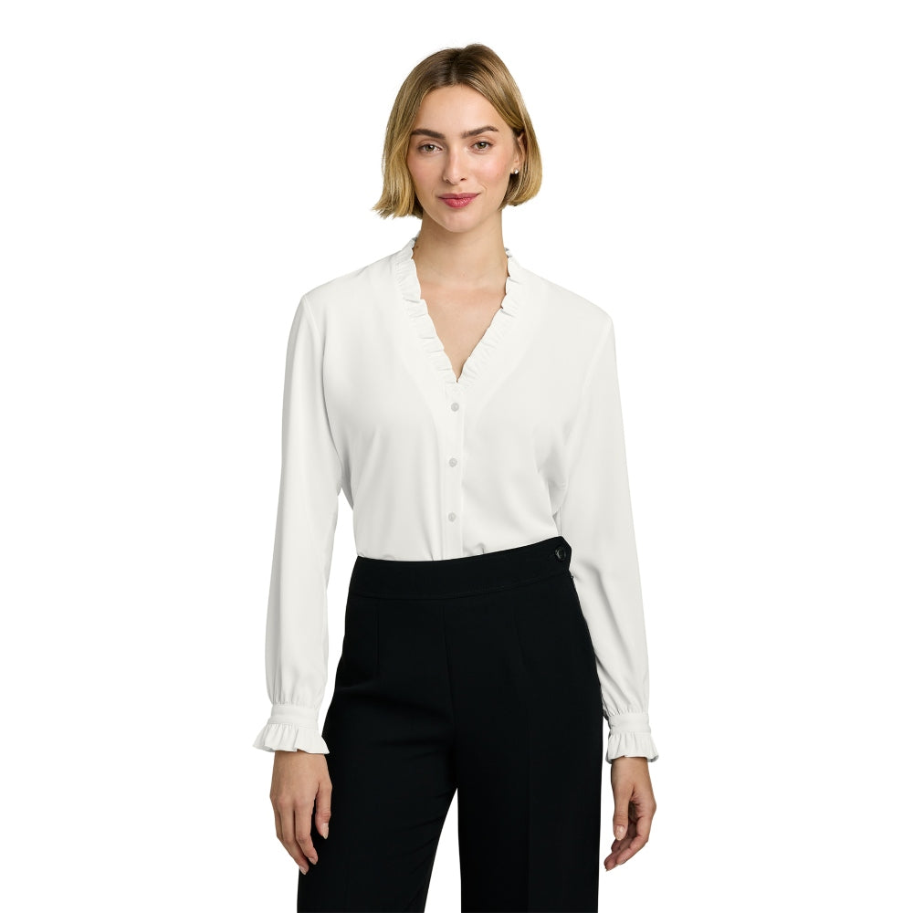 Brooks Brothers® Women’s Long Sleeve Ruffle Collar Blouse - Off White