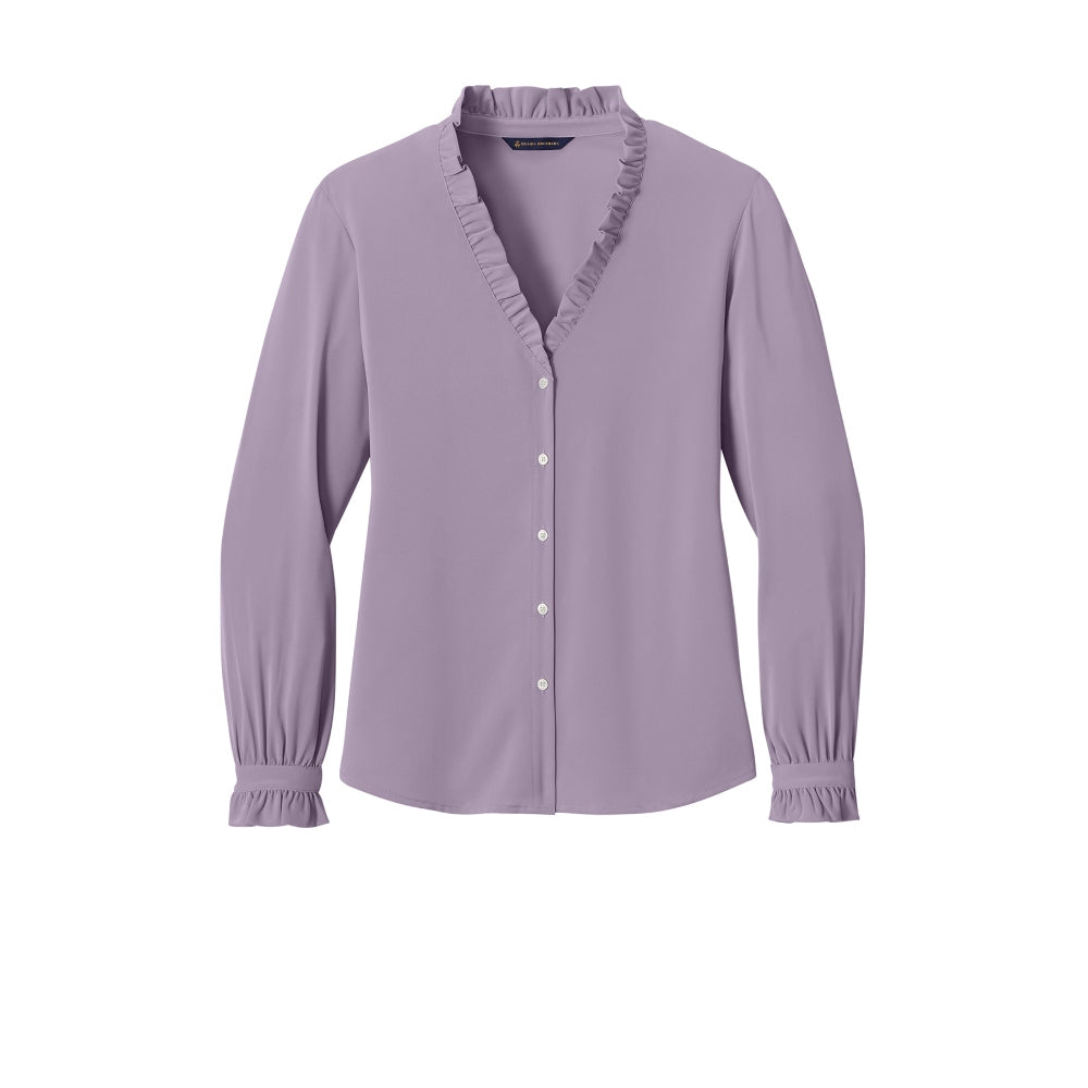 Brooks Brothers® Women’s Long Sleeve Ruffle Collar Blouse - Purple Ash