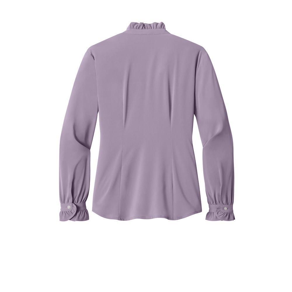 Brooks Brothers® Women’s Long Sleeve Ruffle Collar Blouse - Purple Ash