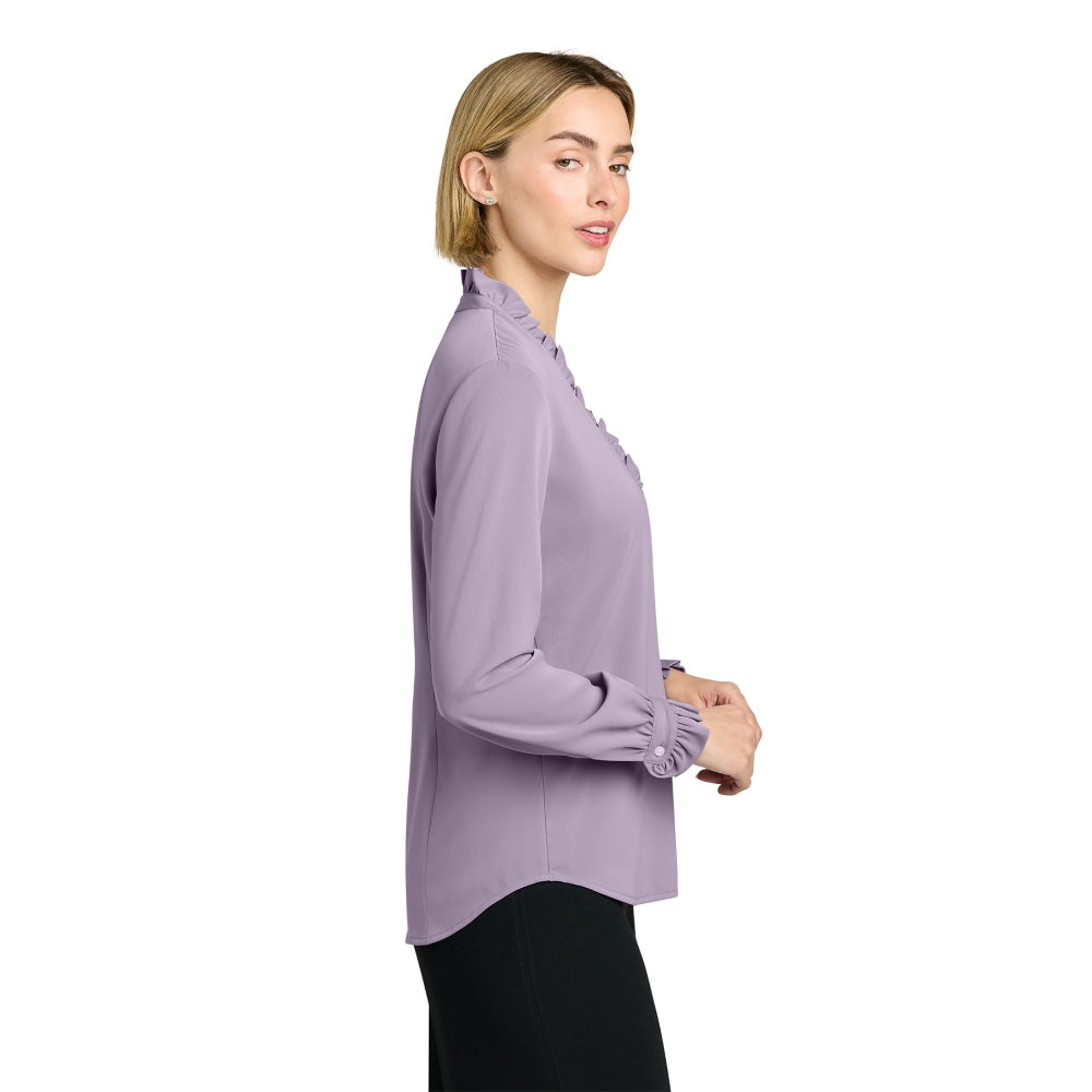 Brooks Brothers® Women’s Long Sleeve Ruffle Collar Blouse - Purple Ash