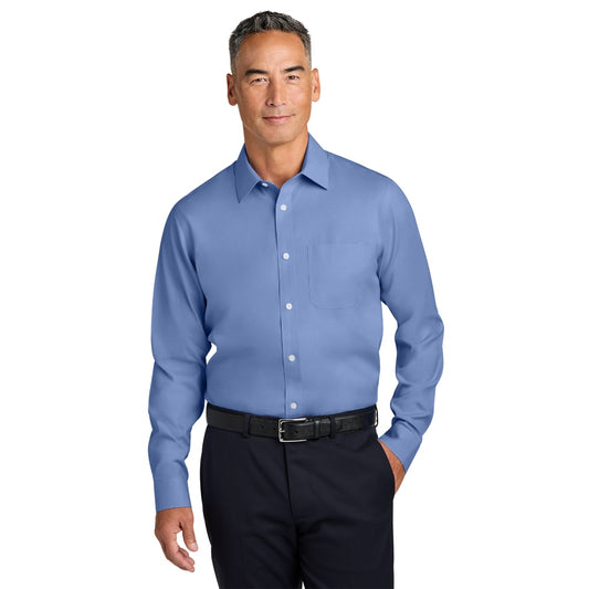Brooks Brothers® Wrinkle-Free Stretch Pinpoint Spread Collar Shirt - Cobalt Blue