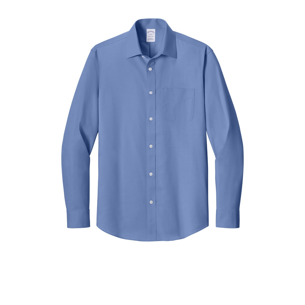 Brooks Brothers® Wrinkle-Free Stretch Pinpoint Spread Collar Shirt - Cobalt Blue