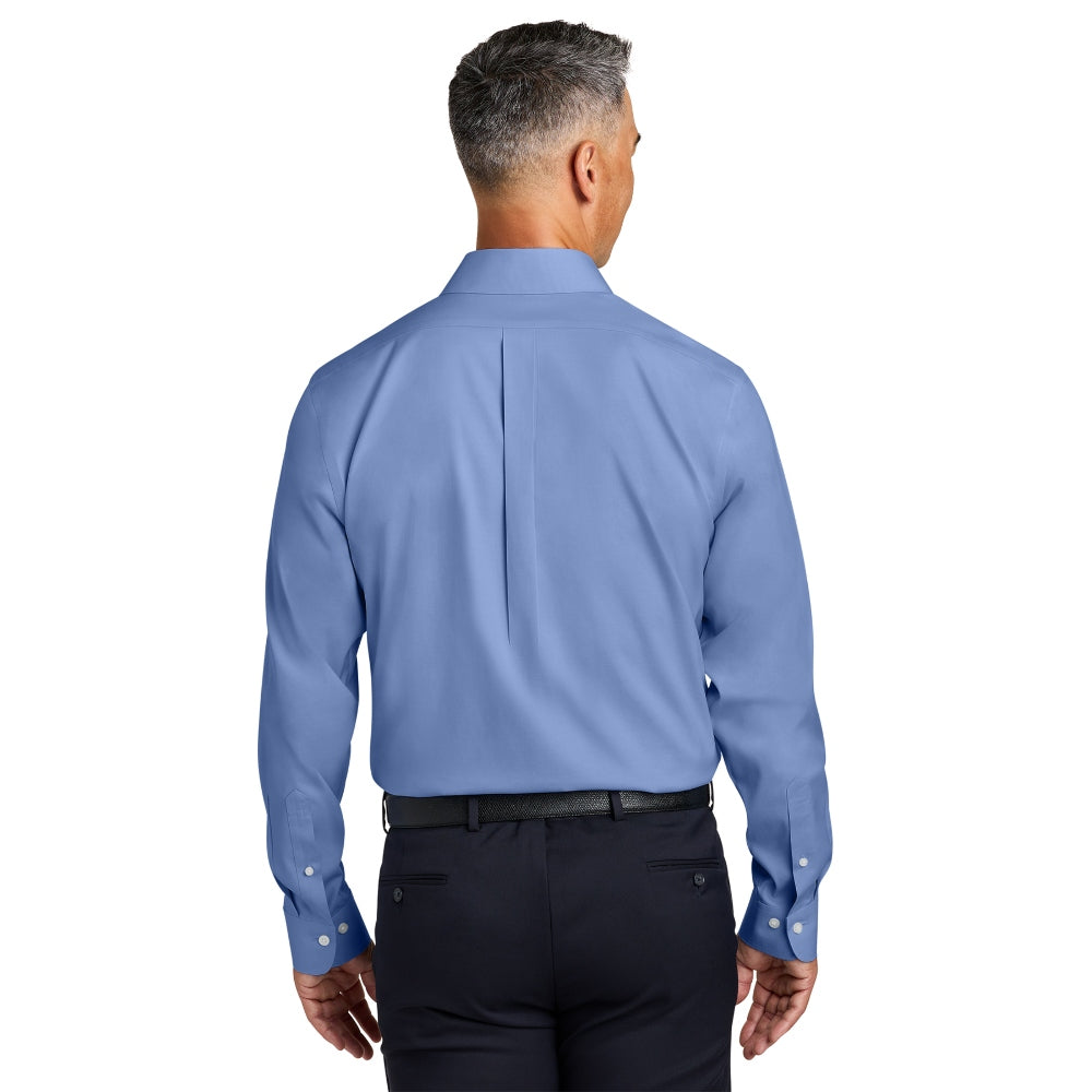 Brooks Brothers® Wrinkle-Free Stretch Pinpoint Spread Collar Shirt - Cobalt Blue