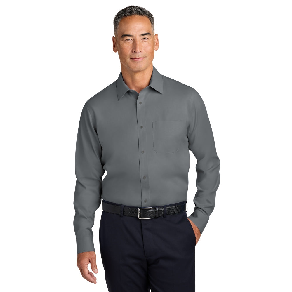 Brooks Brothers® Wrinkle-Free Stretch Pinpoint Spread Collar Shirt - Deep Black