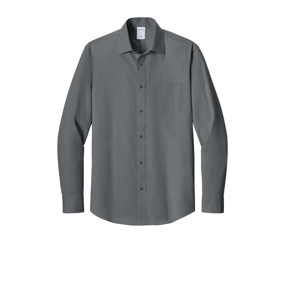 Brooks Brothers® Wrinkle-Free Stretch Pinpoint Spread Collar Shirt - Deep Black