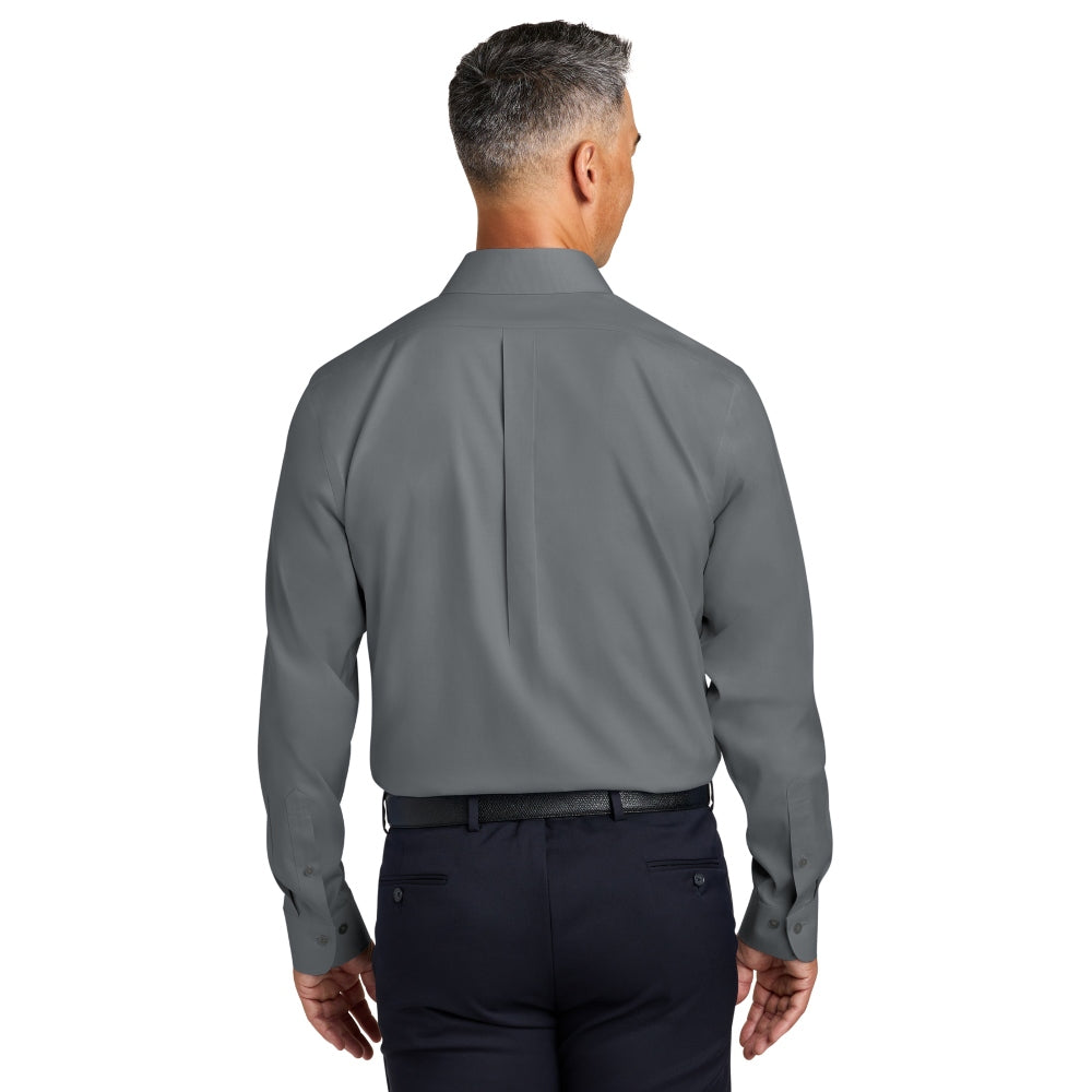 Brooks Brothers® Wrinkle-Free Stretch Pinpoint Spread Collar Shirt - Deep Black