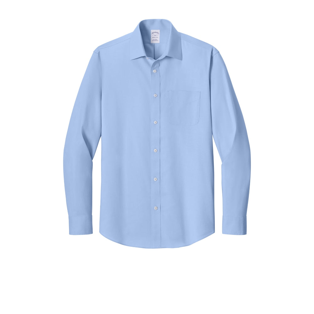 Brooks Brothers® Wrinkle-Free Stretch Pinpoint Spread Collar Shirt - Newport Blue