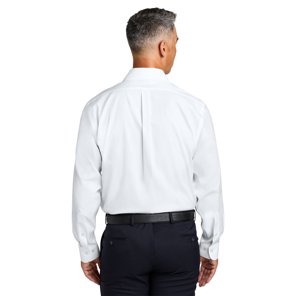 Brooks Brothers® Wrinkle-Free Stretch Pinpoint Spread Collar Shirt - White