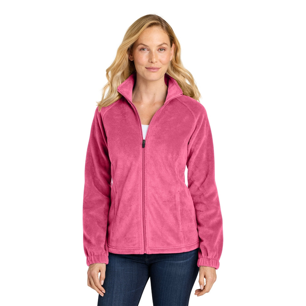 Port Authority® Women’s Plush Fleece Full-Zip Jacket - Awareness Pink