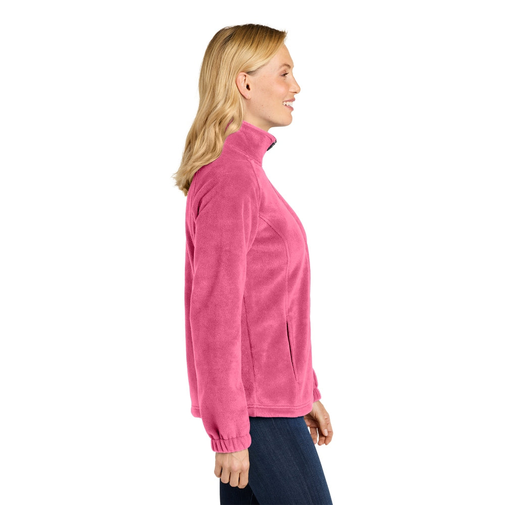 Port Authority® Women’s Plush Fleece Full-Zip Jacket - Awareness Pink