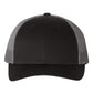 Richardson 115 Low Profile Trucker Cap - Black/Charcoal