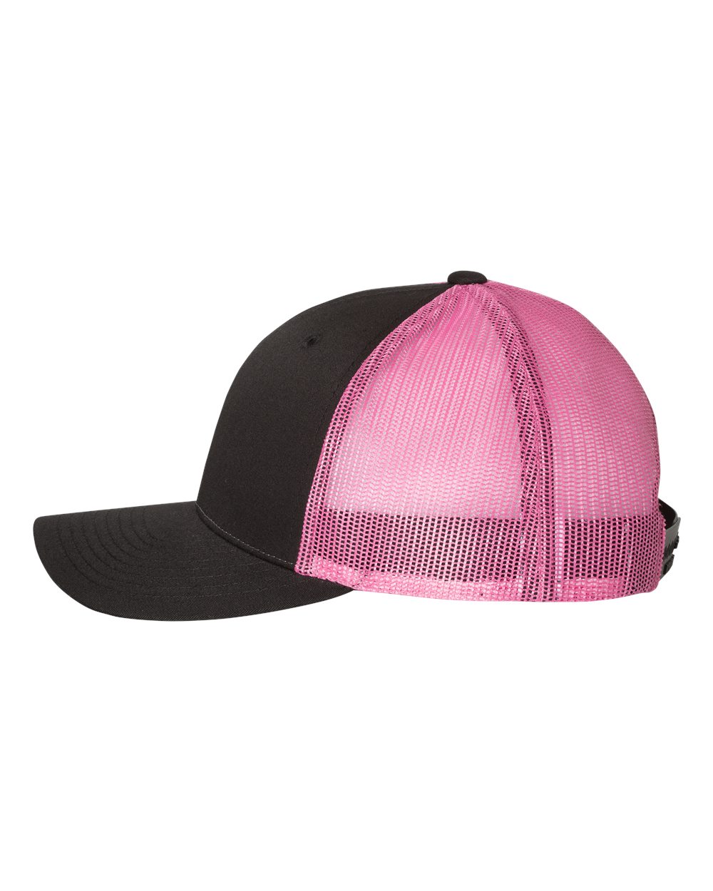 Richardson 115 Low Profile Trucker Cap - Black/Neon Pink