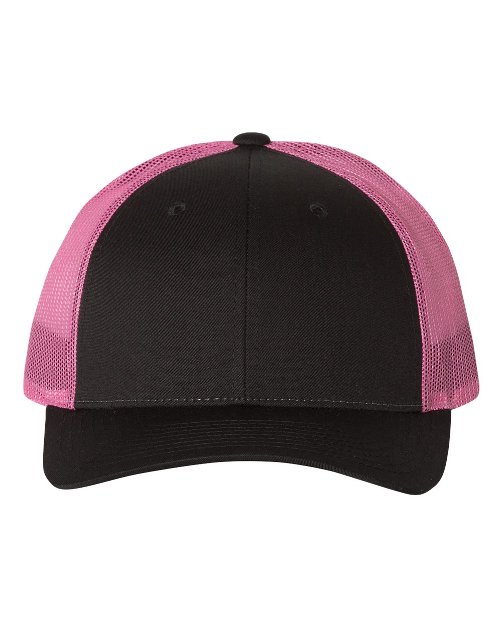 Richardson 115 Low Profile Trucker Cap - Black/Neon Pink
