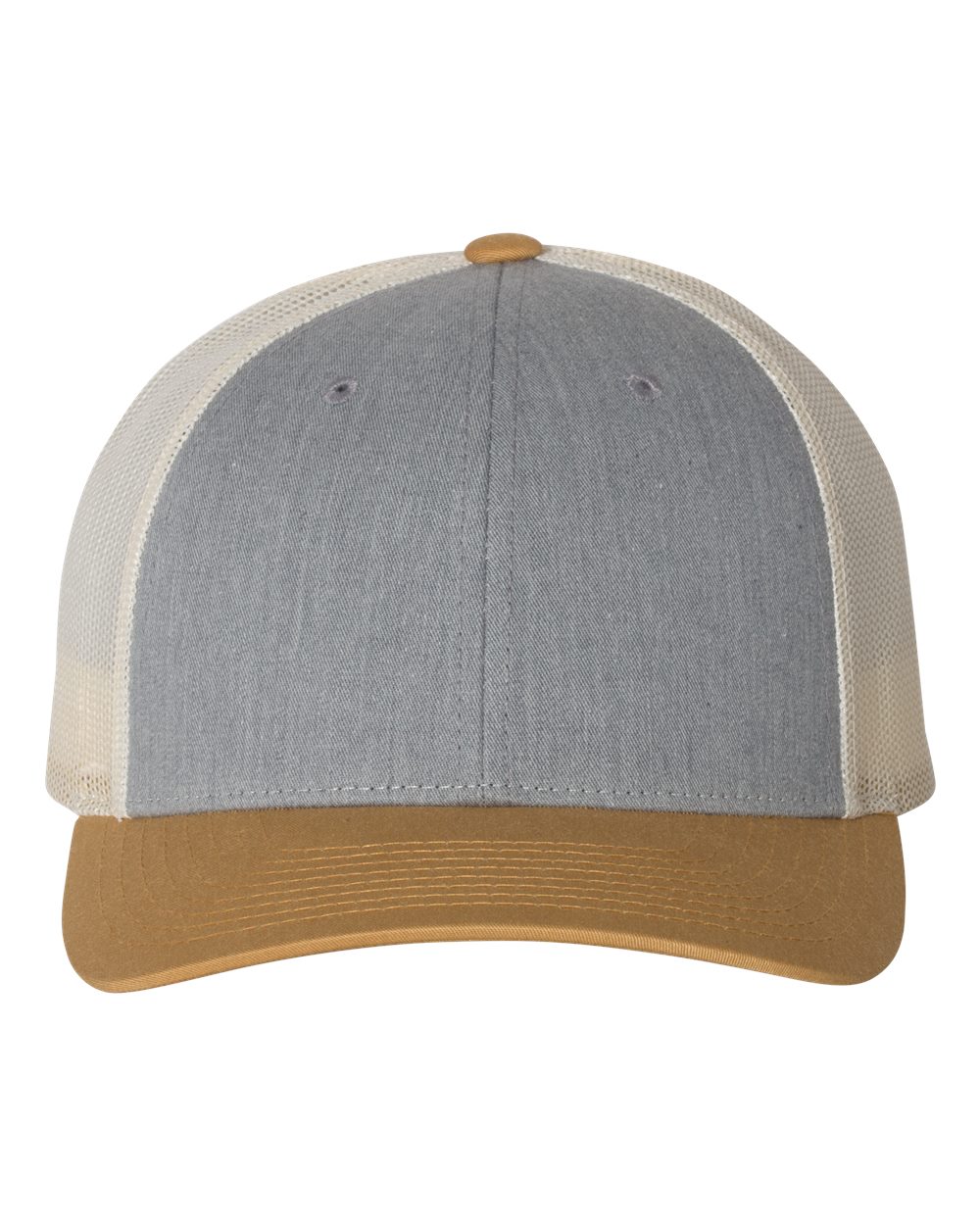 Richardson 115 Low Profile Trucker Cap - Heather Grey/Birch/Gold