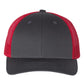 Richardson 115 Low Profile Trucker Cap - Charcoal/Red