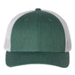 Richardson 115 Low Profile Trucker Cap - Heather Dark Green/Silver