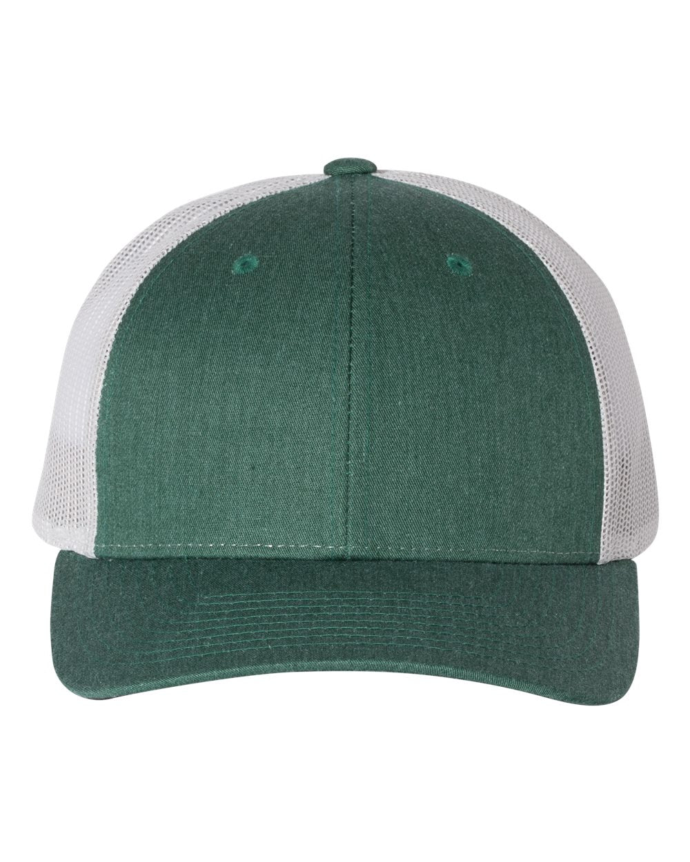 Richardson 115 Low Profile Trucker Cap - Heather Dark Green/Silver