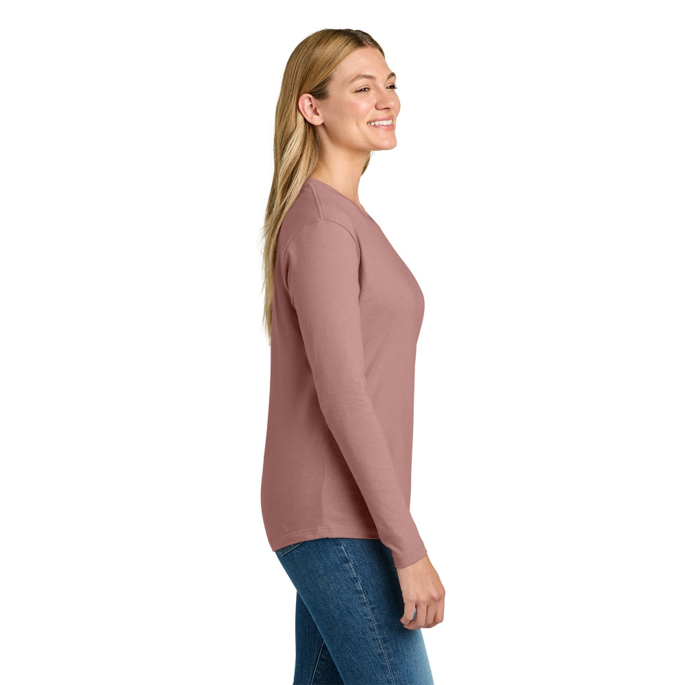 Next Level Apparel® Women’s Cotton Relaxed Long Sleeve Tee - Desert Pink
