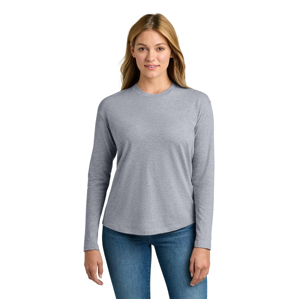 Next Level Apparel® Women’s Cotton Relaxed Long Sleeve Tee - Heather Gray