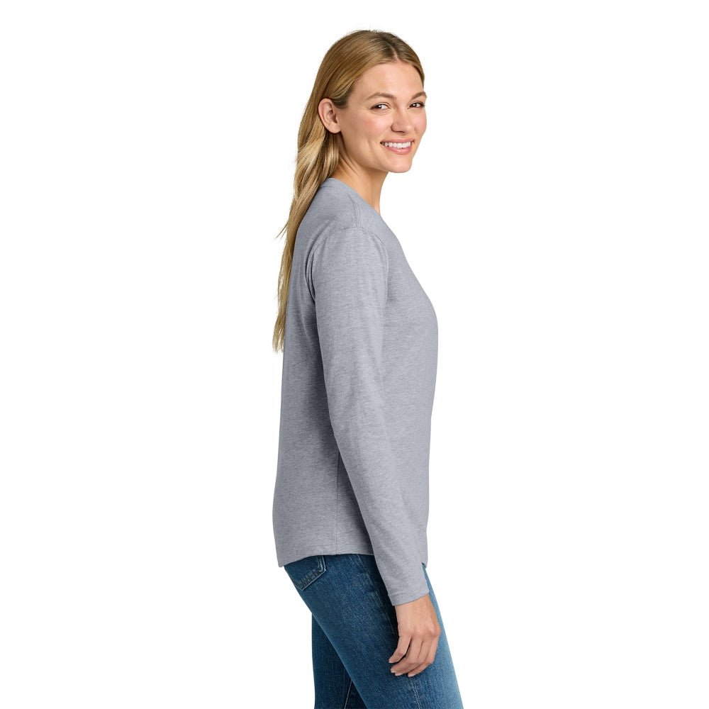 Next Level Apparel® Women’s Cotton Relaxed Long Sleeve Tee - Heather Gray