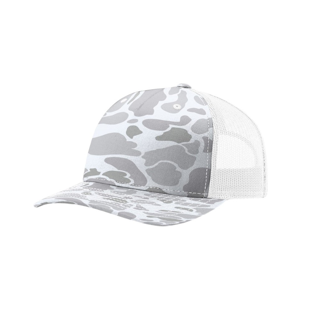 Richardson - Five-Panel Printed Trucker Cap - 112PFP - Blizzard Duck Camo/White