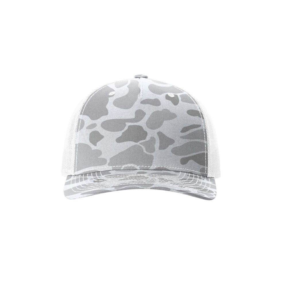 Richardson - Five-Panel Printed Trucker Cap - 112PFP - Blizzard Duck Camo/White