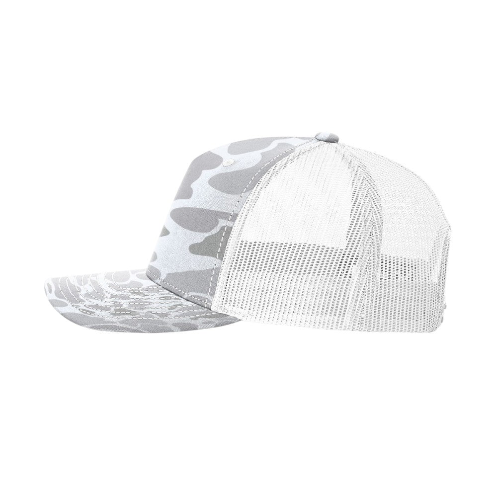 Richardson - Five-Panel Printed Trucker Cap - 112PFP - Blizzard Duck Camo/White