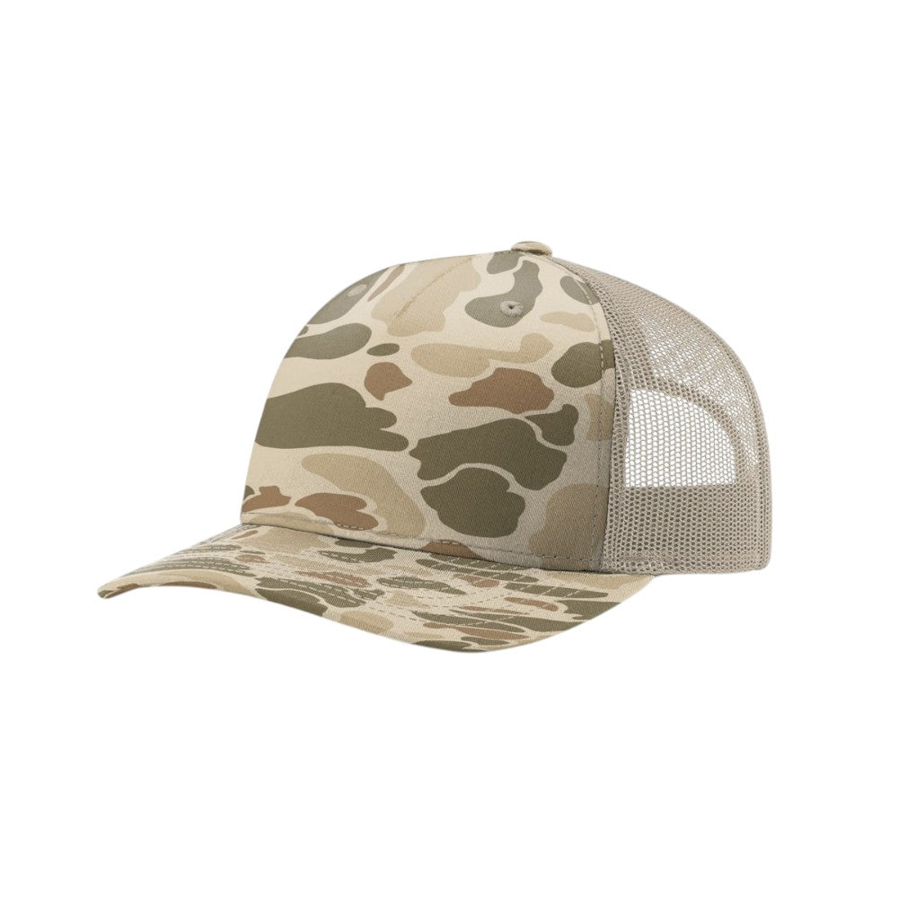 Richardson - Five-Panel Printed Trucker Cap - 112PFP - Harvest Duck Camo/Light Tan