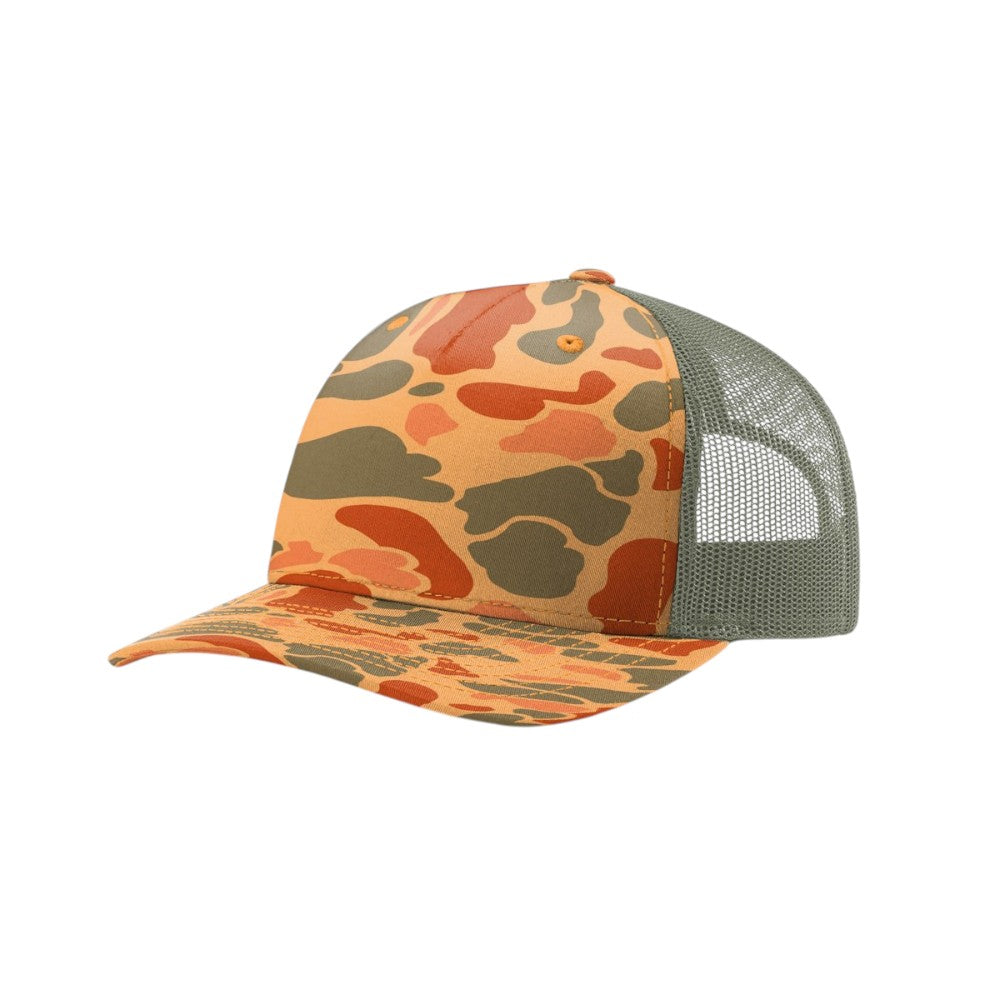 Richardson - Five-Panel Printed Trucker Cap - 112PFP - Sienna Duck Camo/Loden
