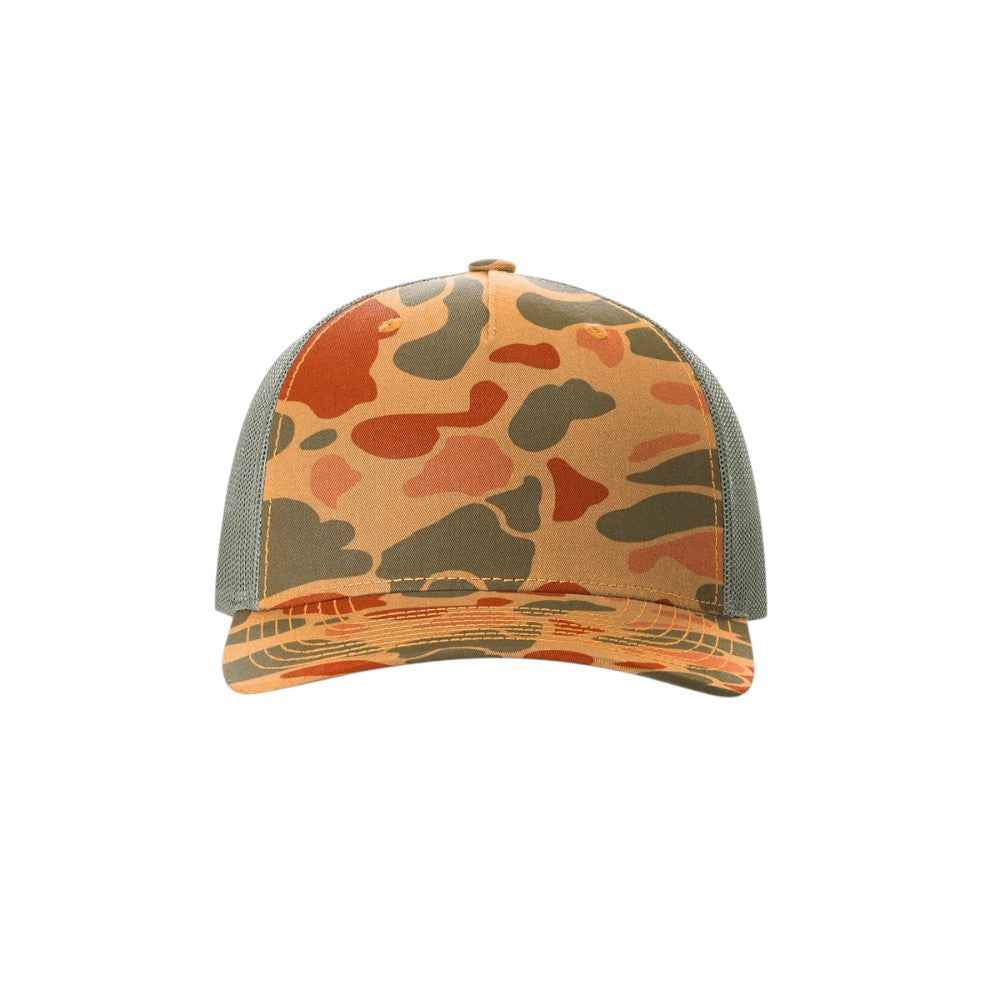 Richardson - Five-Panel Printed Trucker Cap - 112PFP - Sienna Duck Camo/Loden