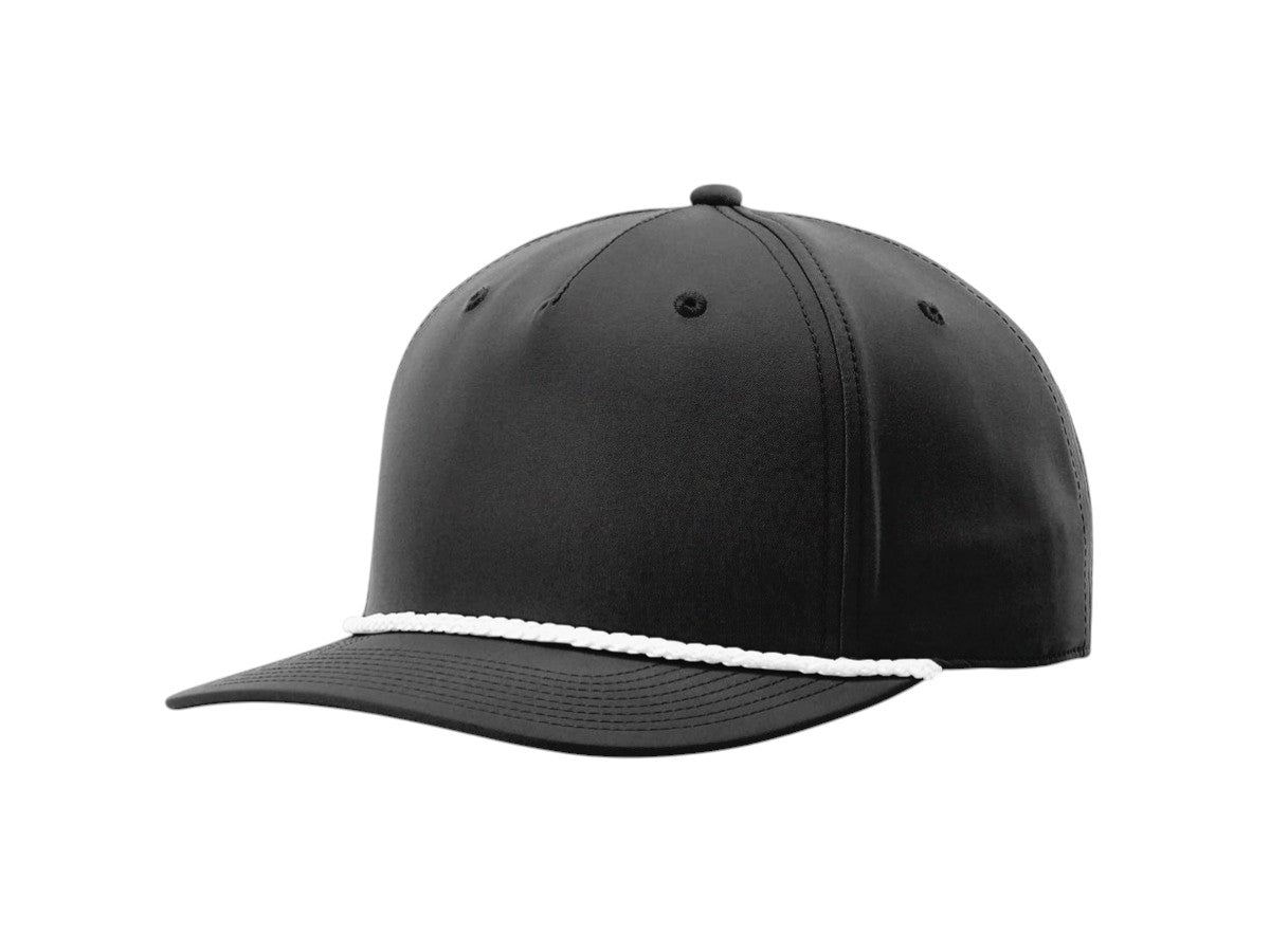 Richardson - Five-Panel Classic Rope Cap - 258 - Black/White