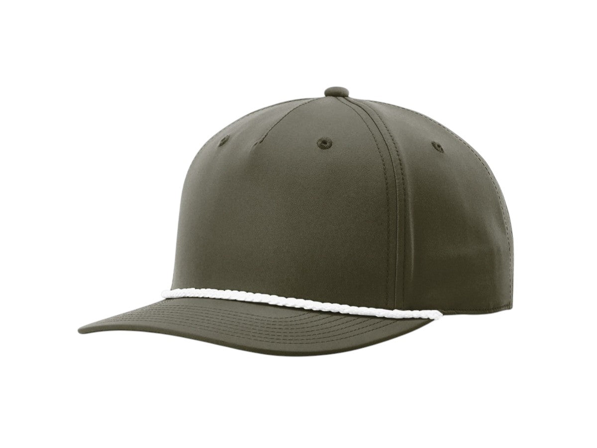 Richardson - Five-Panel Classic Rope Cap - 258 - Dark Olive/White