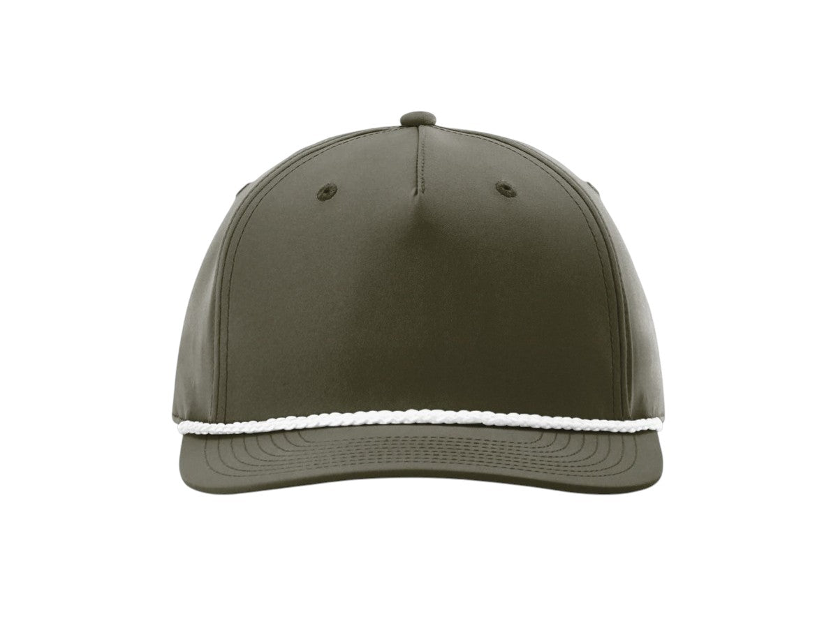 Richardson - Five-Panel Classic Rope Cap - 258 - Dark Olive/White