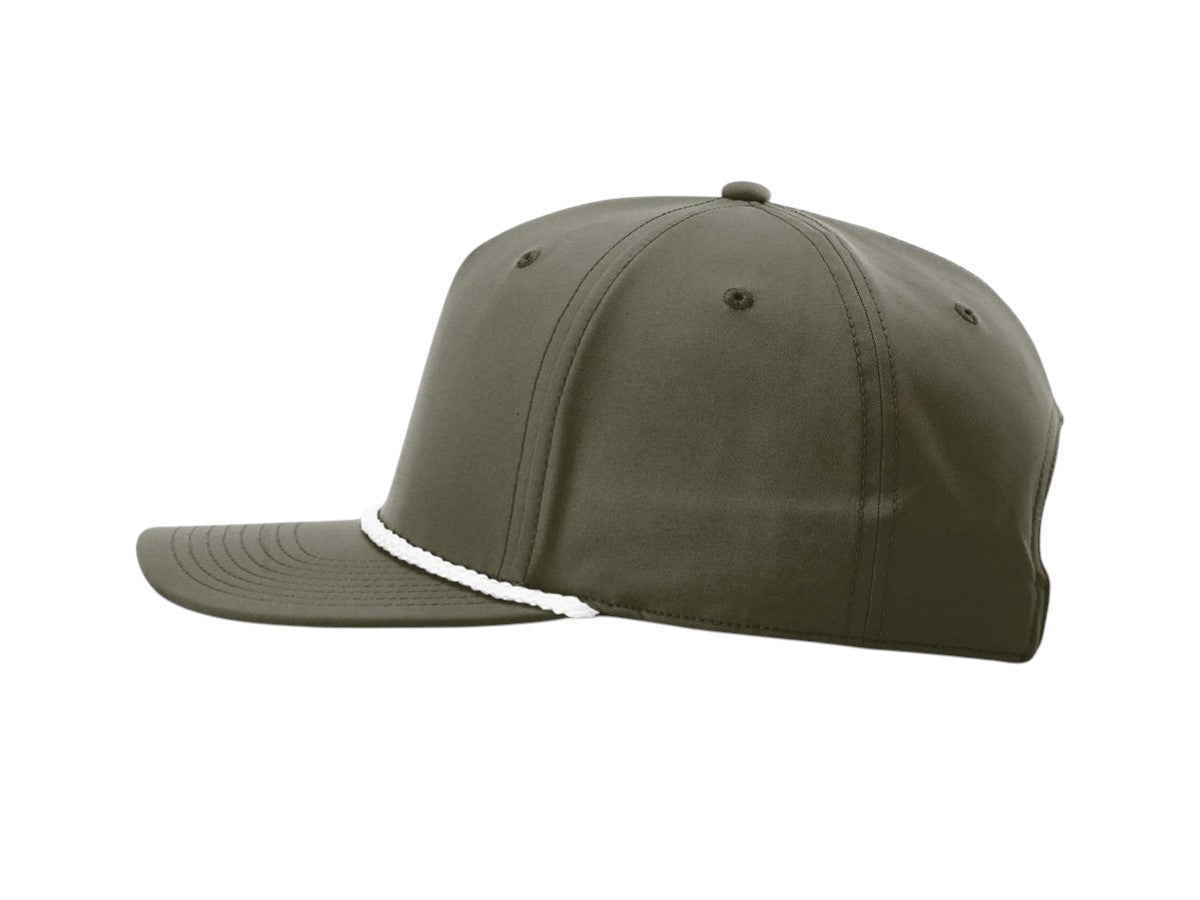 Richardson - Five-Panel Classic Rope Cap - 258 - Dark Olive/White