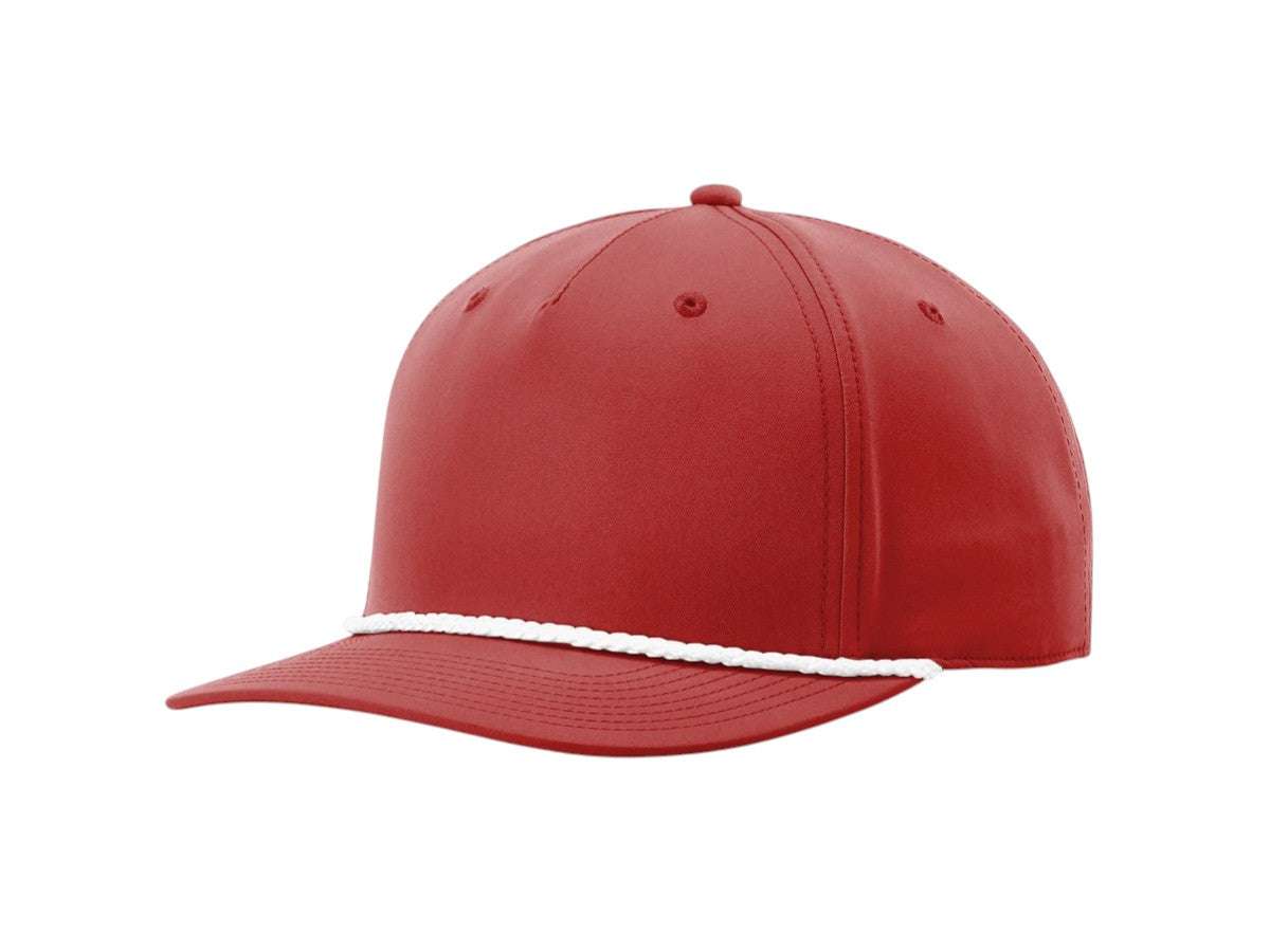 Richardson - Five-Panel Classic Rope Cap - 258 - Red/White