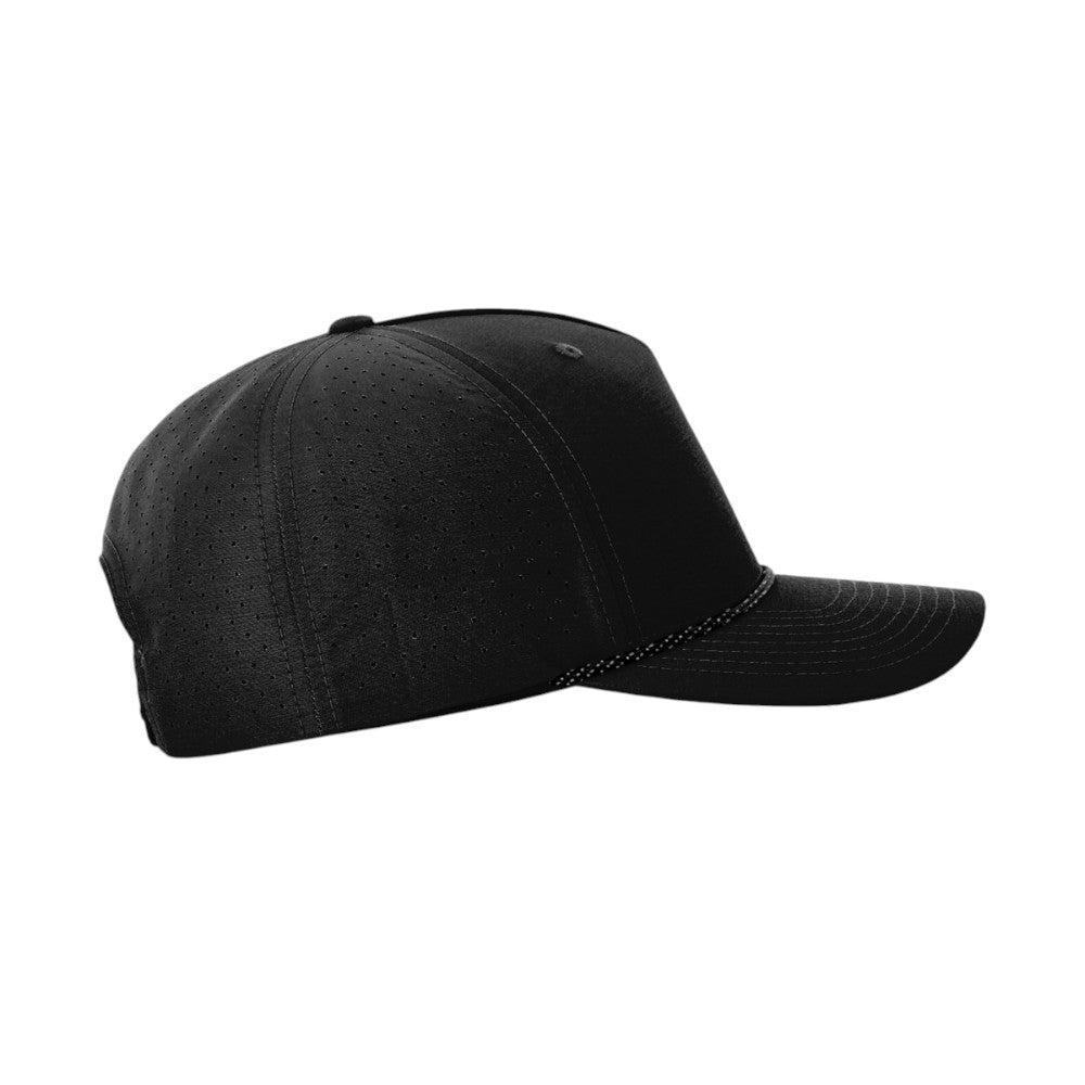 Richardson 355 Laser Perforated Performance Rope Hat - Black/Black-Grey