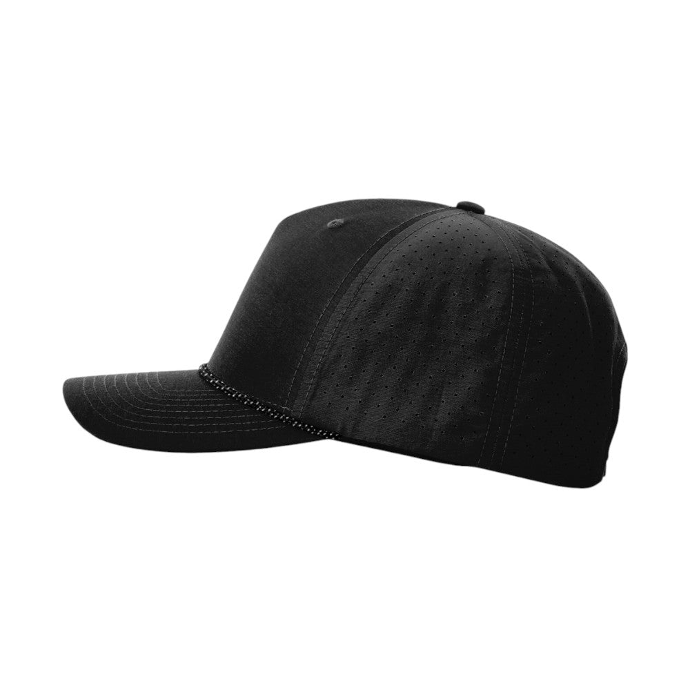 Richardson 355 Laser Perforated Performance Rope Hat - Black/Black-Grey