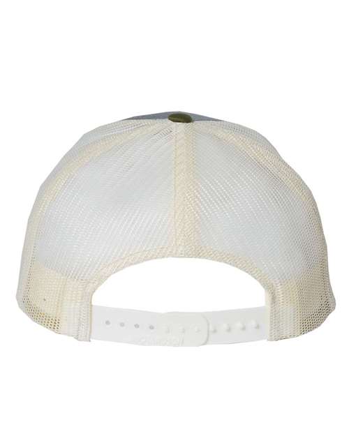 Richardson 115 Low Profile Trucker Cap - Heather Grey/Birch/Army