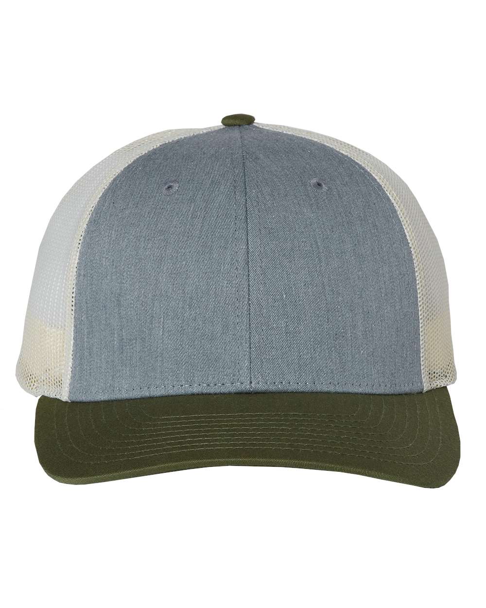 Richardson 115 Low Profile Trucker Cap - Heather Grey/Birch/Army