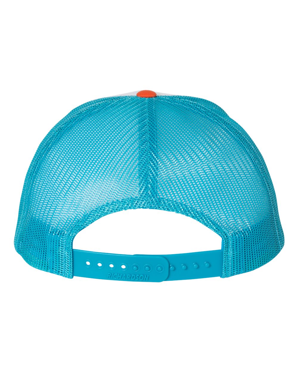 Richardson 115 Low Profile Trucker Cap - White/Blue Hawaiin/Pale Orange