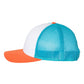 Richardson 115 Low Profile Trucker Cap - White/Blue Hawaiin/Pale Orange