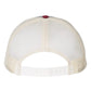 Richardson 115 Low Profile Trucker Cap - Heather Grey/Birch/Cardinal