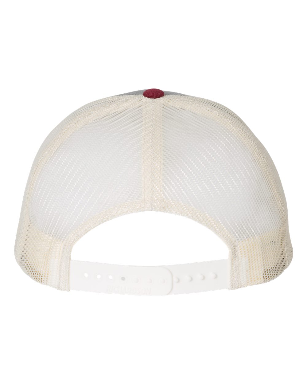 Richardson 115 Low Profile Trucker Cap - Heather Grey/Birch/Cardinal