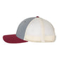 Richardson 115 Low Profile Trucker Cap - Heather Grey/Birch/Cardinal