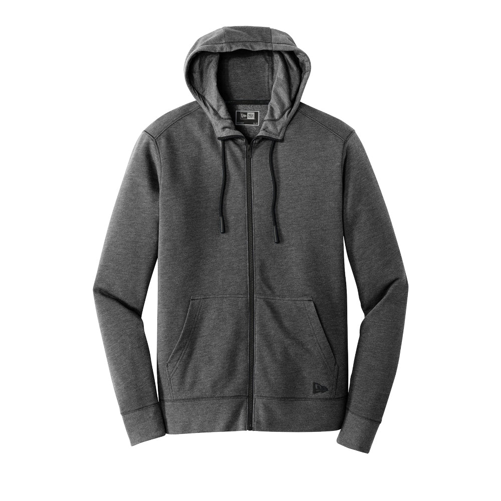 New Era® Tri-Blend Fleece Full-Zip Hoodie - Black Heather